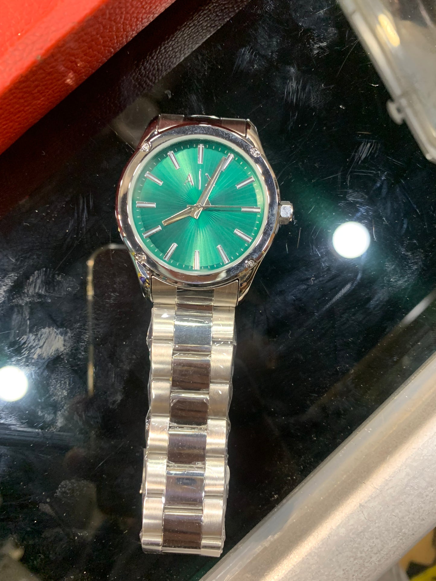 Mra X|A Silver Chain Green Dial Chrono Working Men’s Watch 990632
