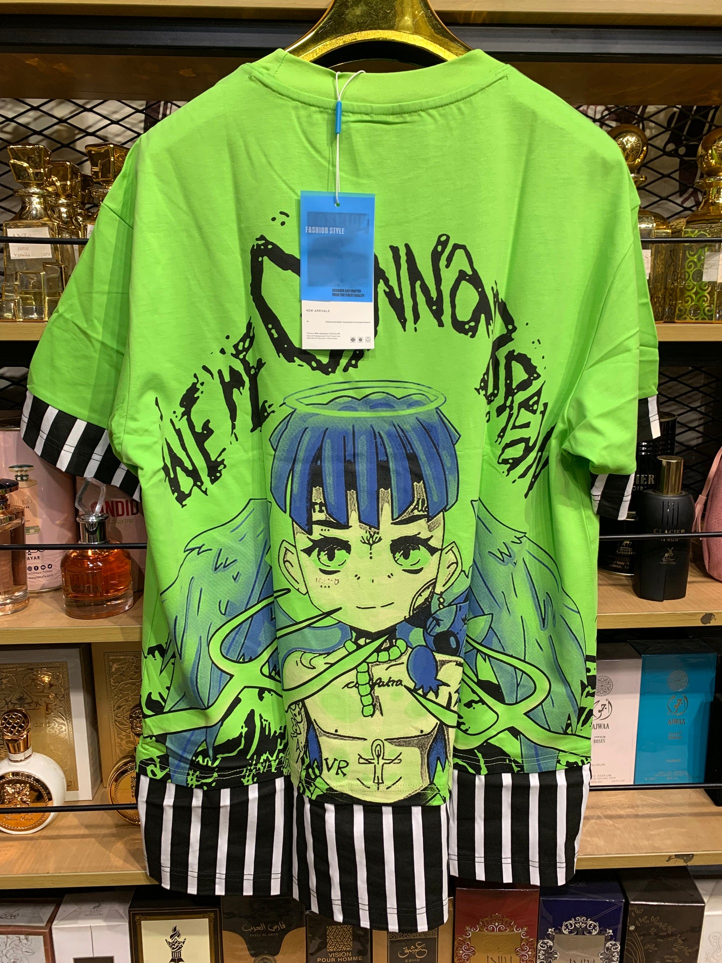 Fashion Styles Parrot Green Colour With Poseidon Front Print And Back Print Premium Quality Tshirt W6318