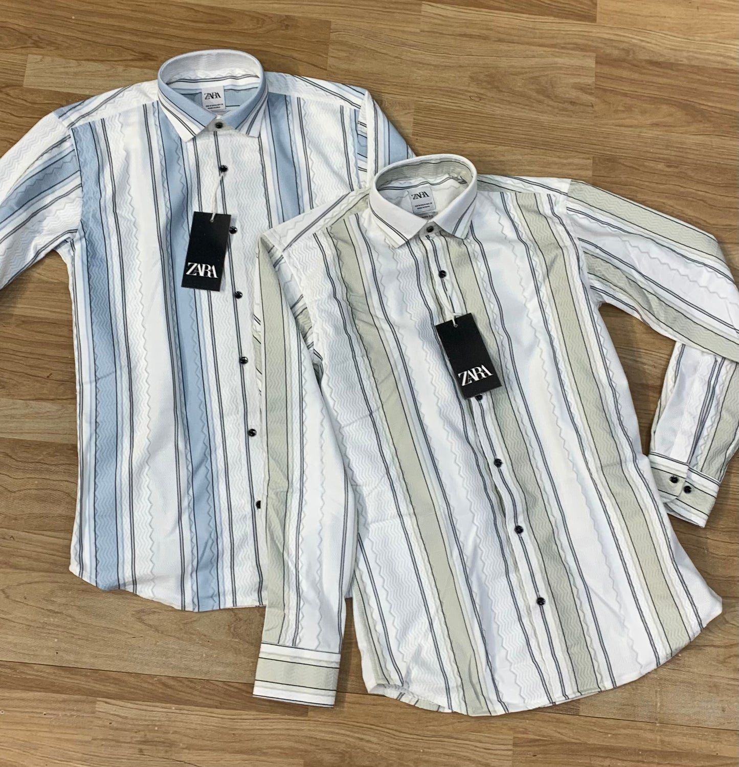 ZR RAZ White Green Colour With Premium Quality Full Crochet Shirt 28021