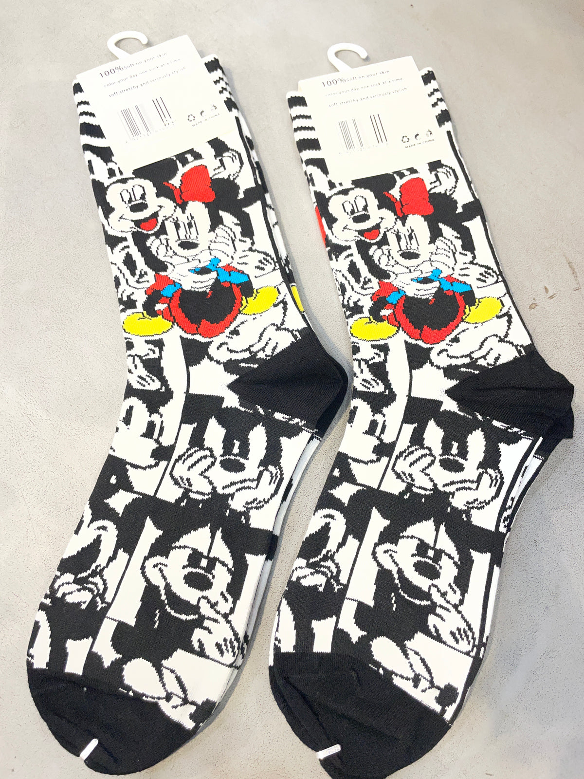 Scenario Black White Colour Mickey Mouse Print Premium Quality Full Socks 991160