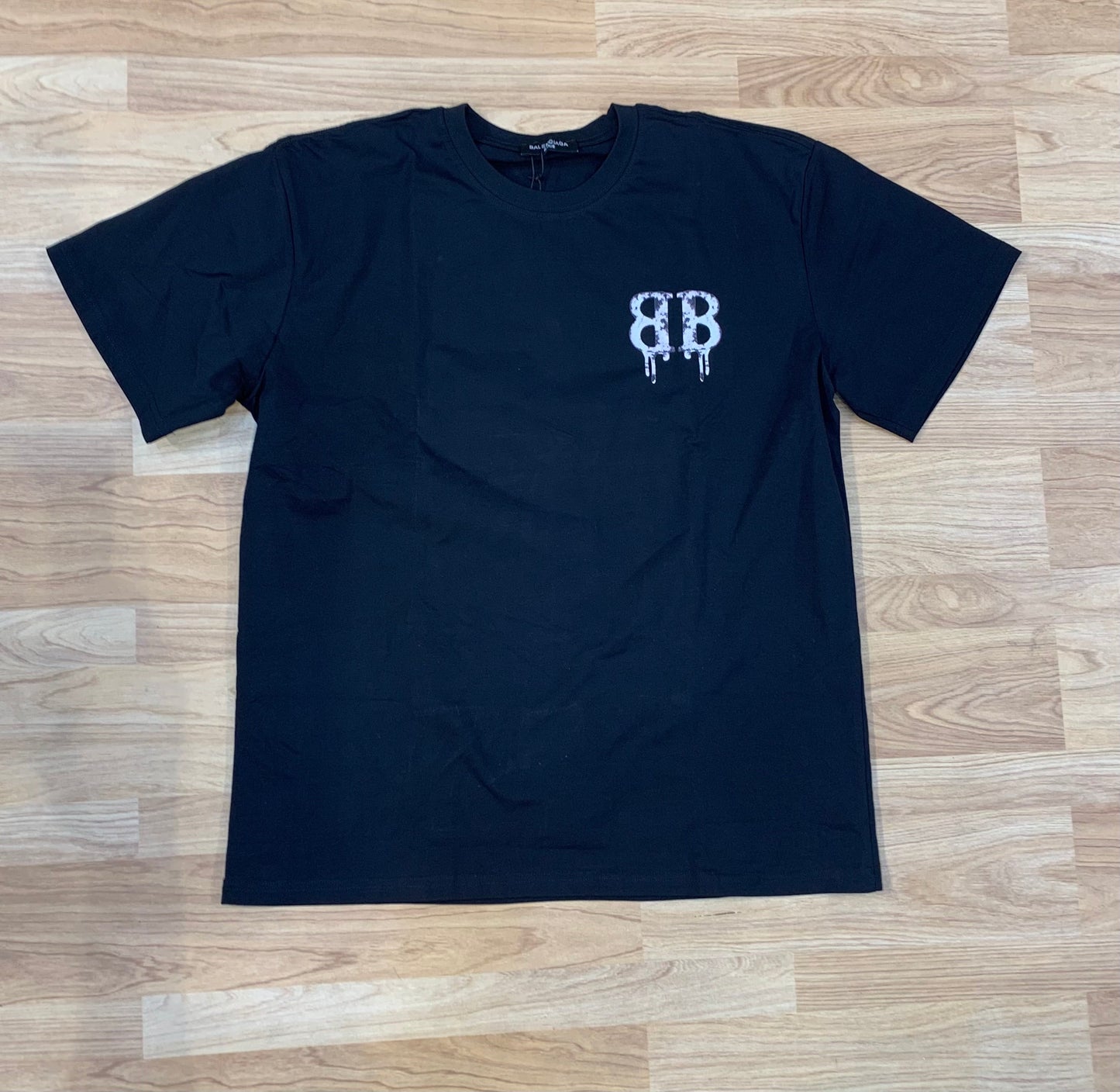 LAB Black Colour Black Print Premium Quality Half Sleeve Tshirt 636106