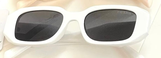Arp White Frame Black Shade Unisex Sunglass 8251 52 18-141