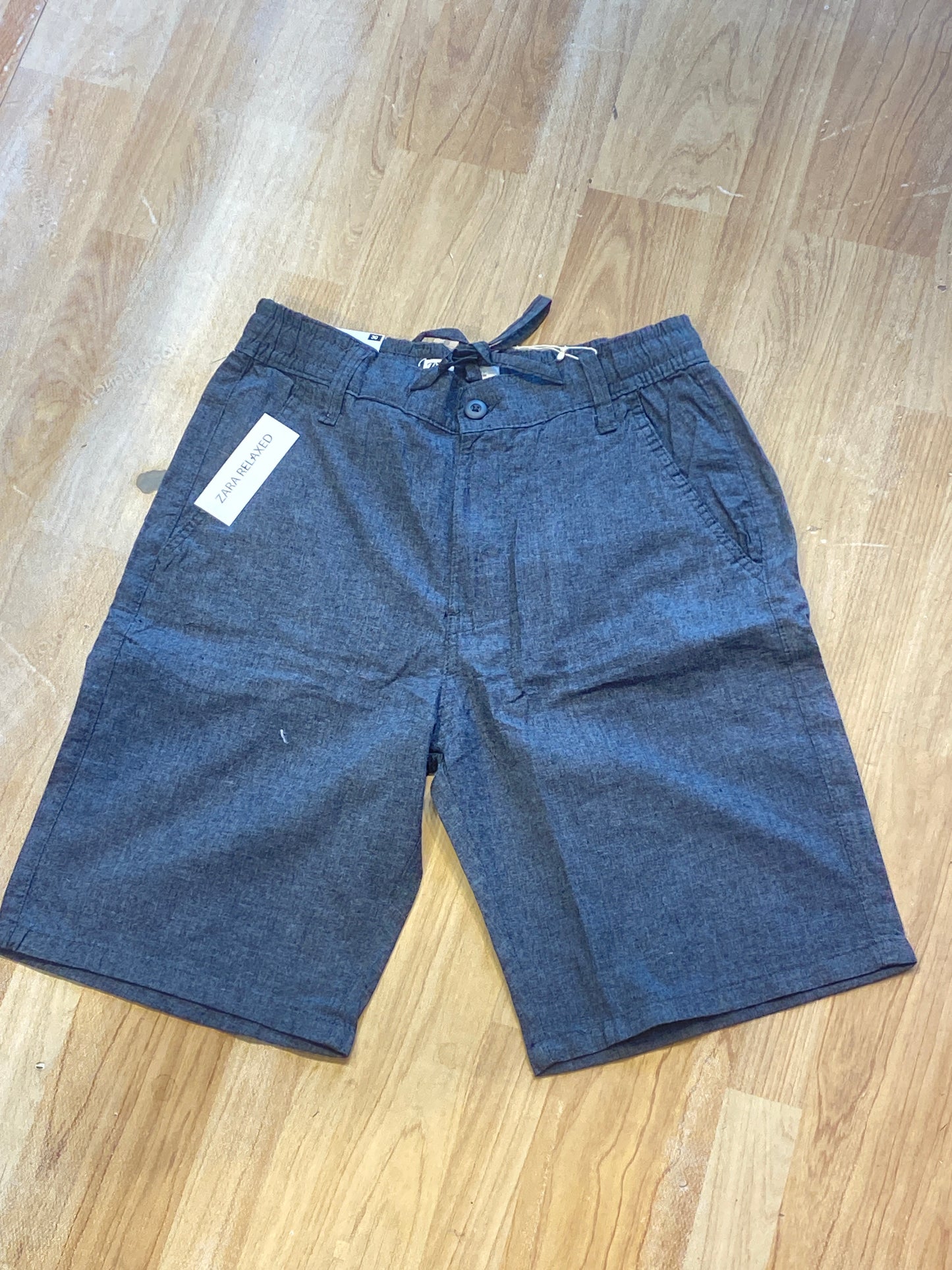 Raz Zar Dark Grey Colour Regular Fit Linen Shorts 988895