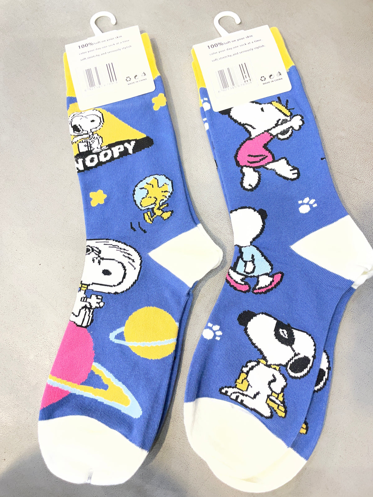 Scenario Blue White Colour Snoopy Print Premium Quality Full Socks 991159