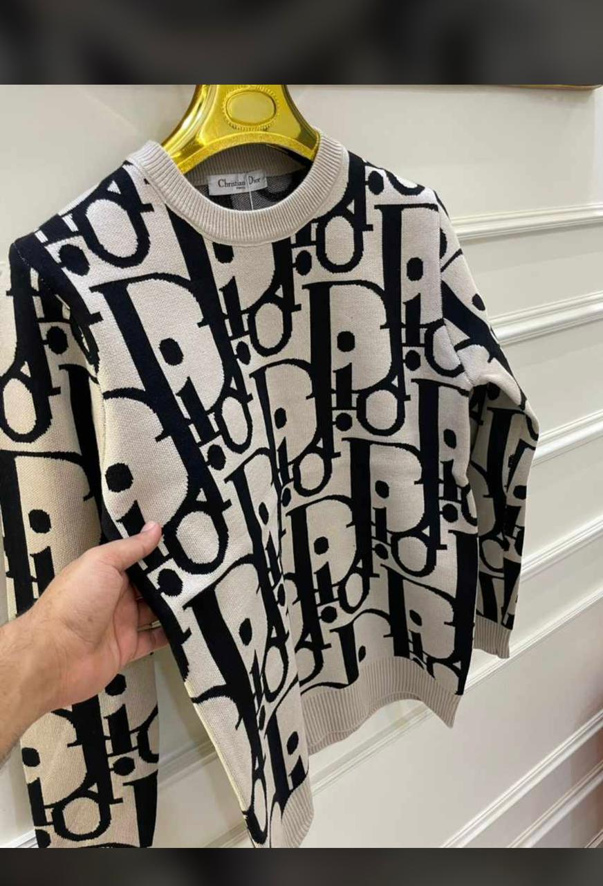 OID Cream Colour With Oid Monogram Print Premium Quality Sweater 9017