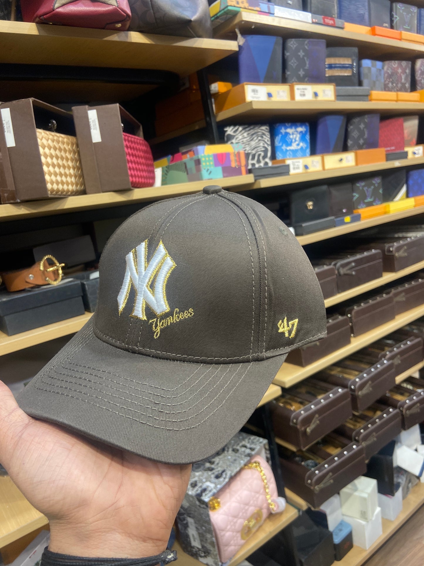 YN NY White Golden Logo Multy Colour Unisex Cap 988960
