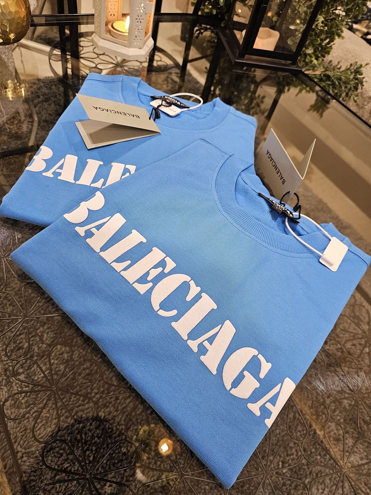 LAB Blue Colour Printed Premium Quality Round Neck Oversized Tshirt 85033