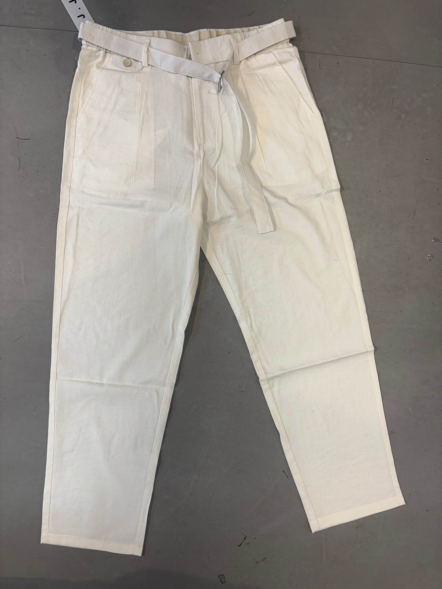J.JN Cream Korean Straight Fit Unisex Pants J-818