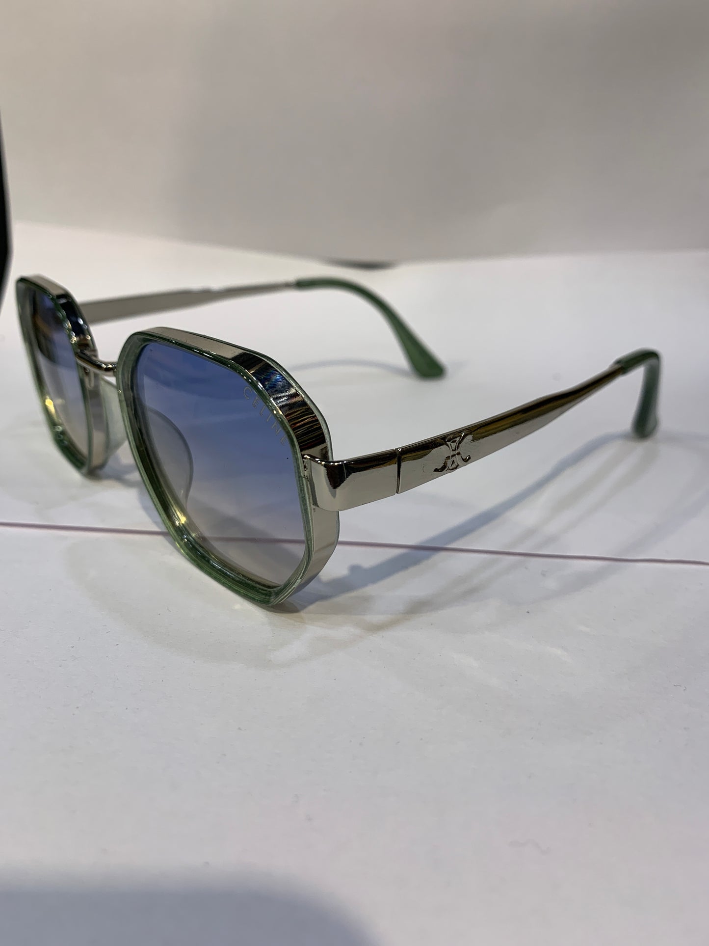 LEC Trancy Green Silver Frame Multi Trancy Shade Unisex Sunglasses C-556 57 18 140