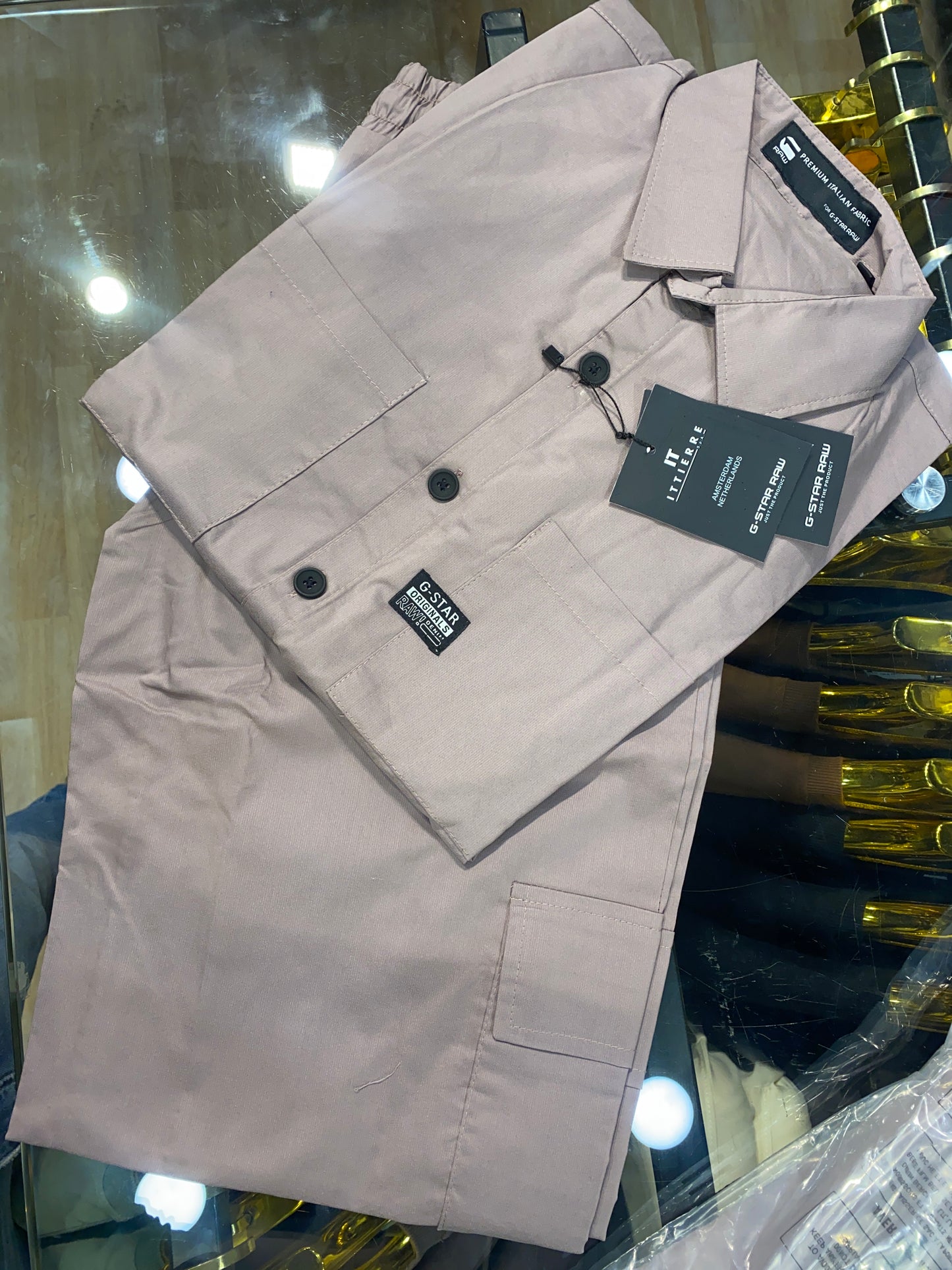 TSG Coord Set Peach Colour Shirt With Lower H1115