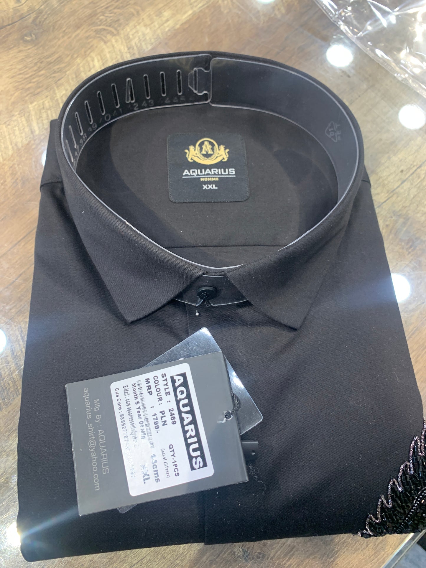 AQUARIUS Black Color With Leaf Print Design Premium Quality Full sleeve Shirt 2469