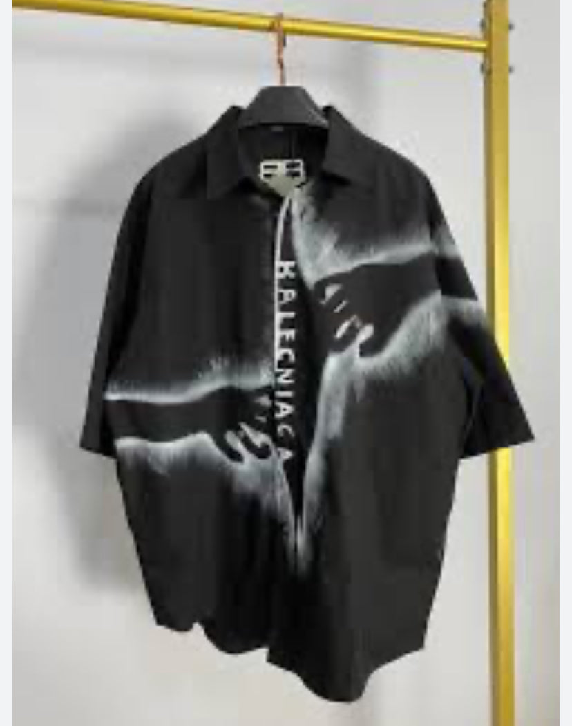 LAB White Colour With Hand Print Premium Quality Oversize Shirt 63661