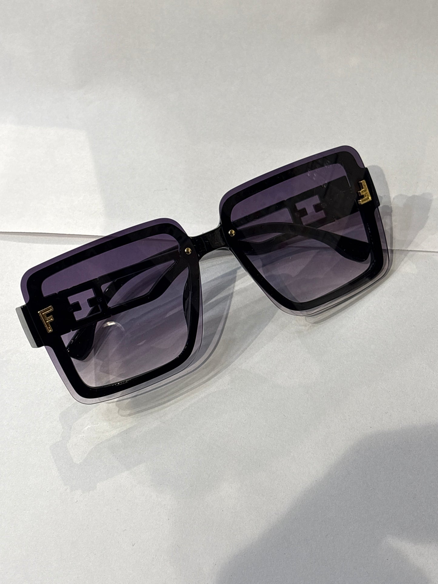 Fen Nef Black Gold Frame Transi Black Shade Unisex Sunglass Sun046