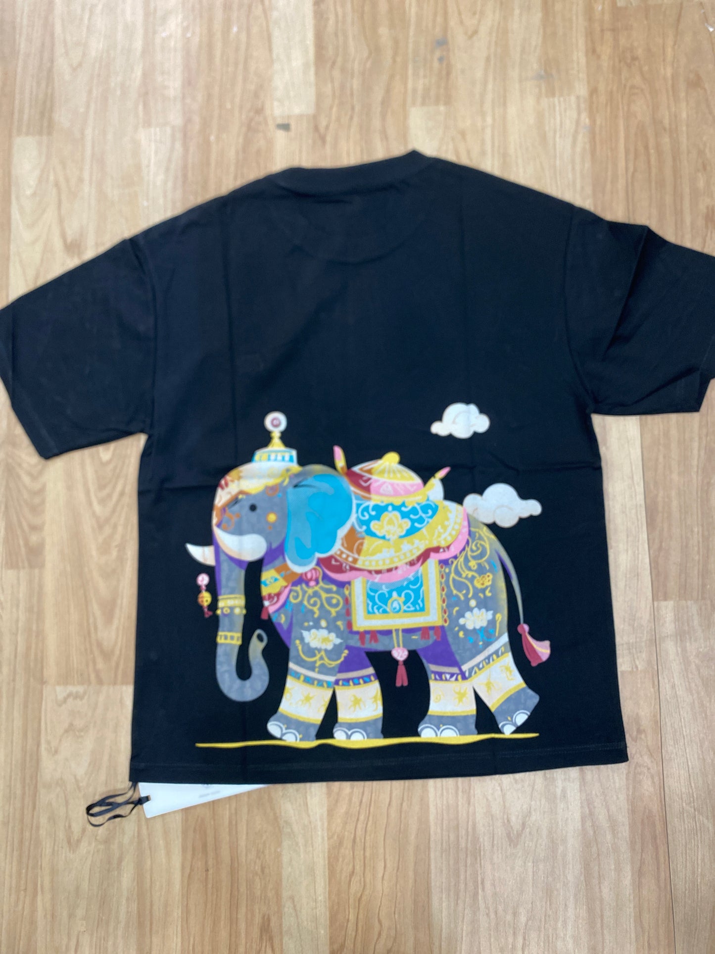 MEEFANYUON Black Colour Back Print Premium Quality Round Neck Unisex T-Shirt 0033