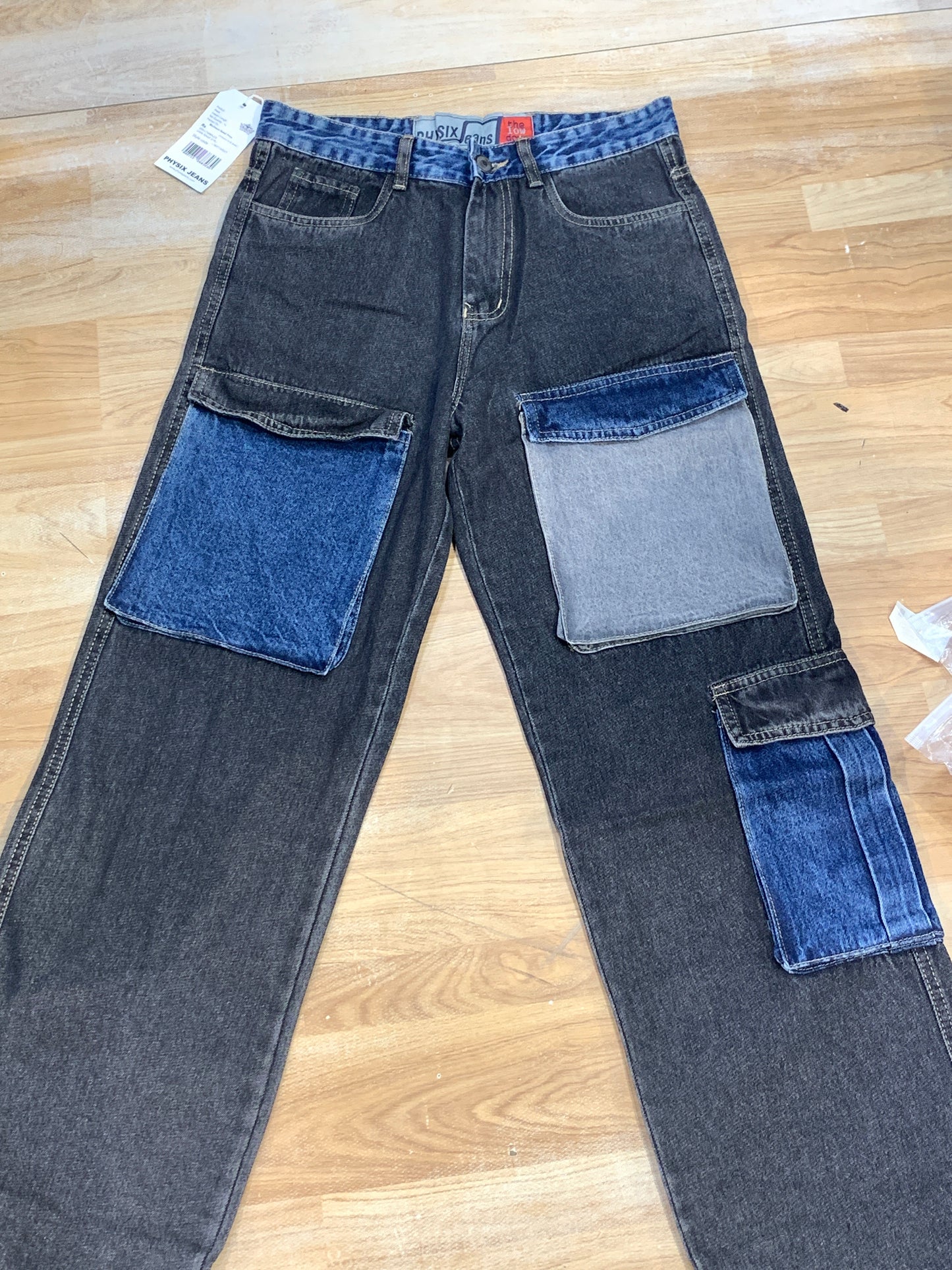 PHYSIX Jeans Dark Grey Colour 5 Blue Pocket Straight Fit H9014