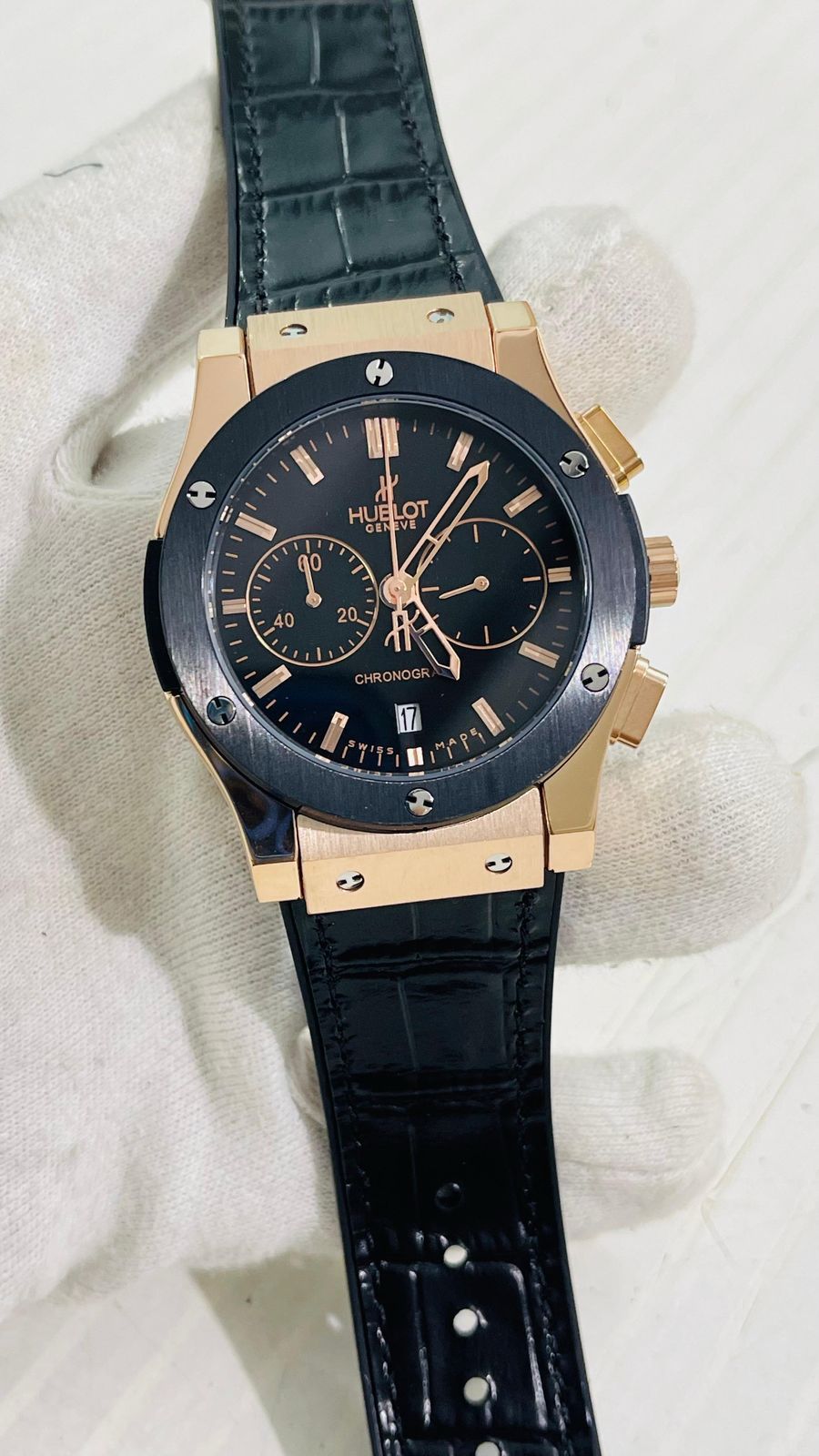 Buh Black Copper Strap Watch For Men 988923