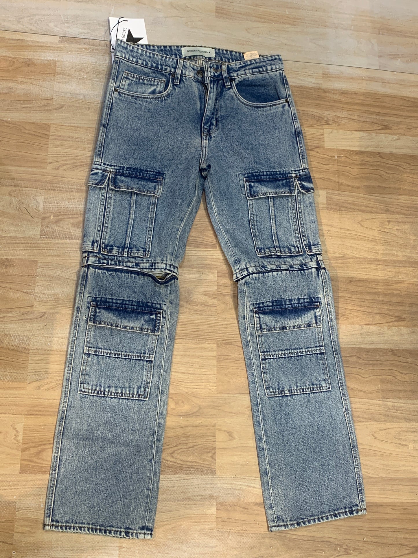 Golden Goose Jeans 8 Pocket Detachable Blue Colour Straight Fit 691Y