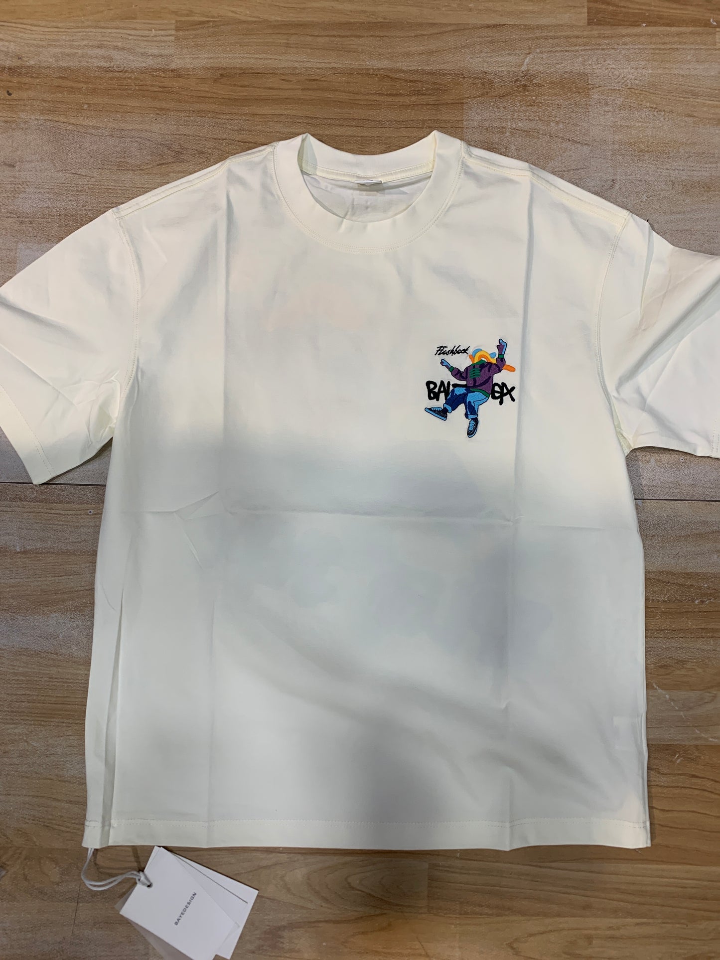 FLASHBACK Cream Colour Multi Colour Back Print Unisex Oversized T Shirt 33110