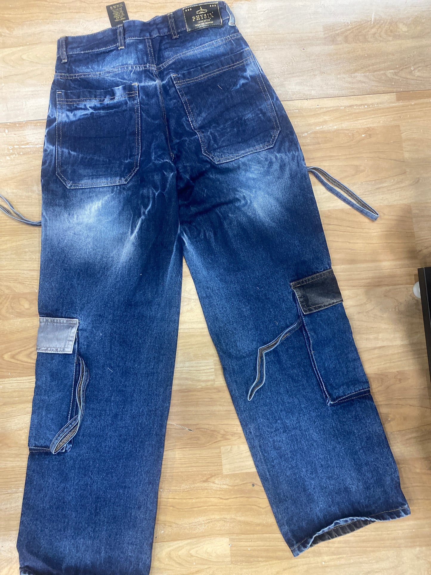 PHYSIX Dark Grey Colour Back Blue Six Pocket Jeans H9008