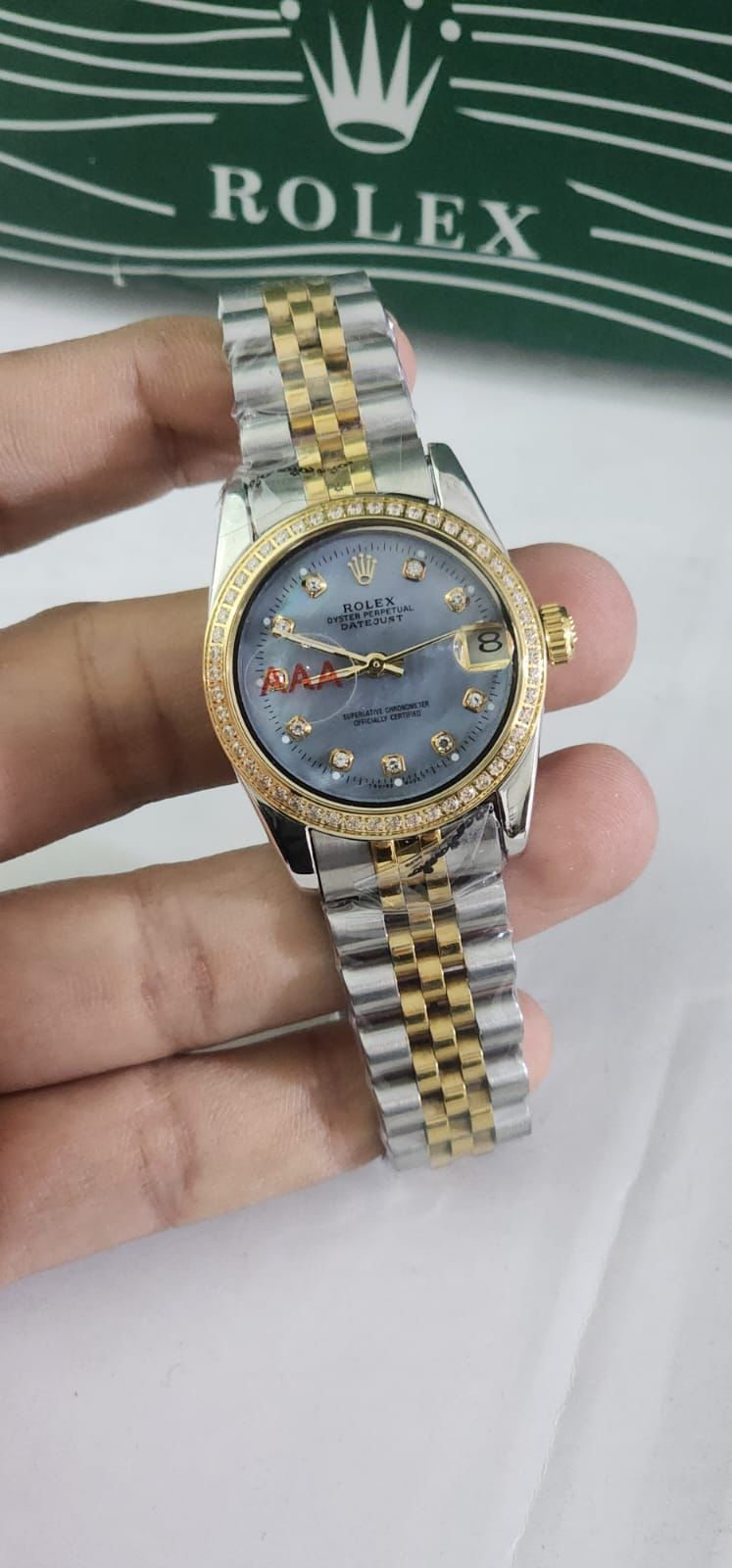 Lor Sliver Gold Chain Blue Dial Women Watch 901629