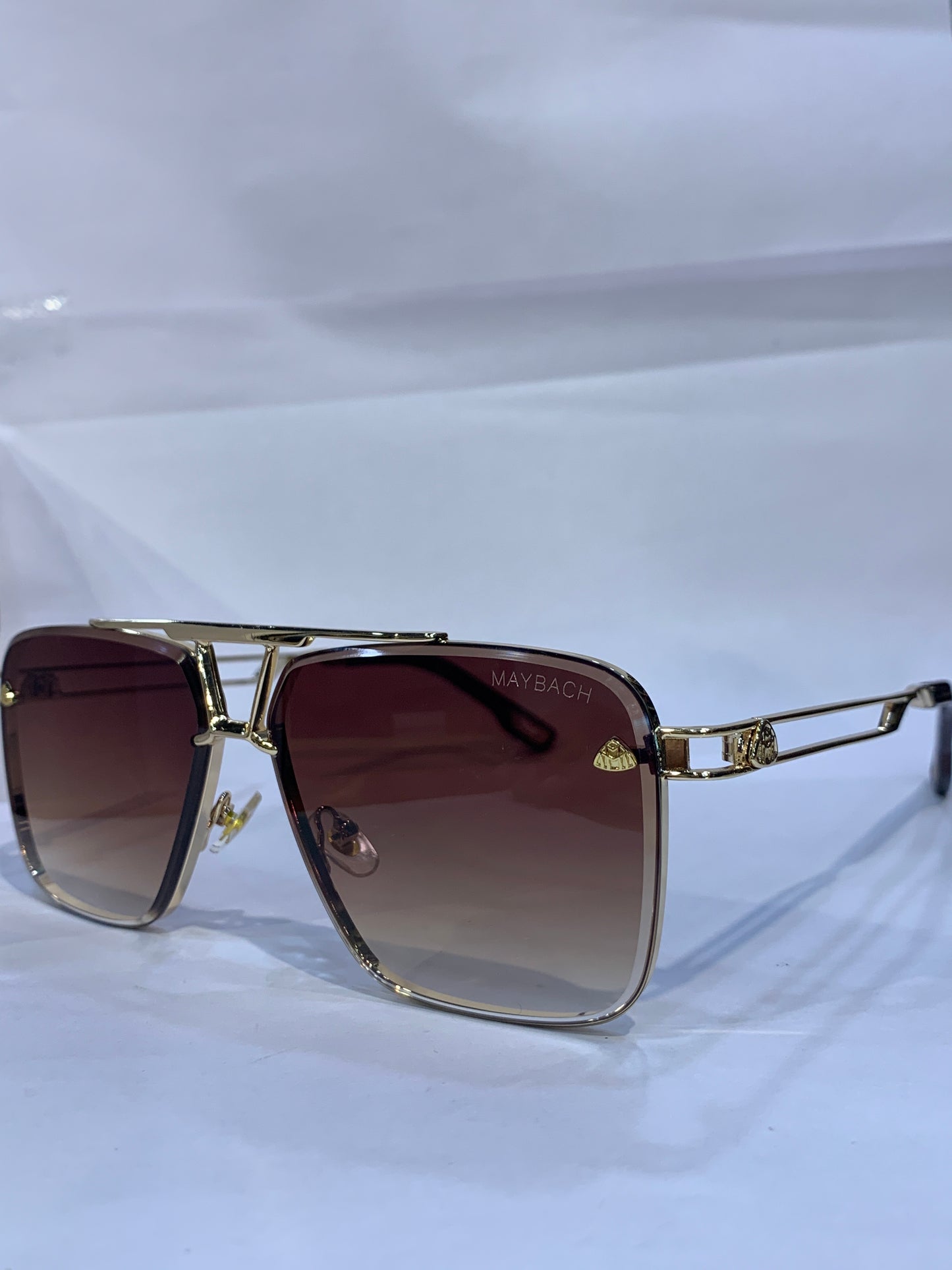 YAM Golden Frame Brown Trancy Shade Unisex Sunglass 58372 62 16 146 C3