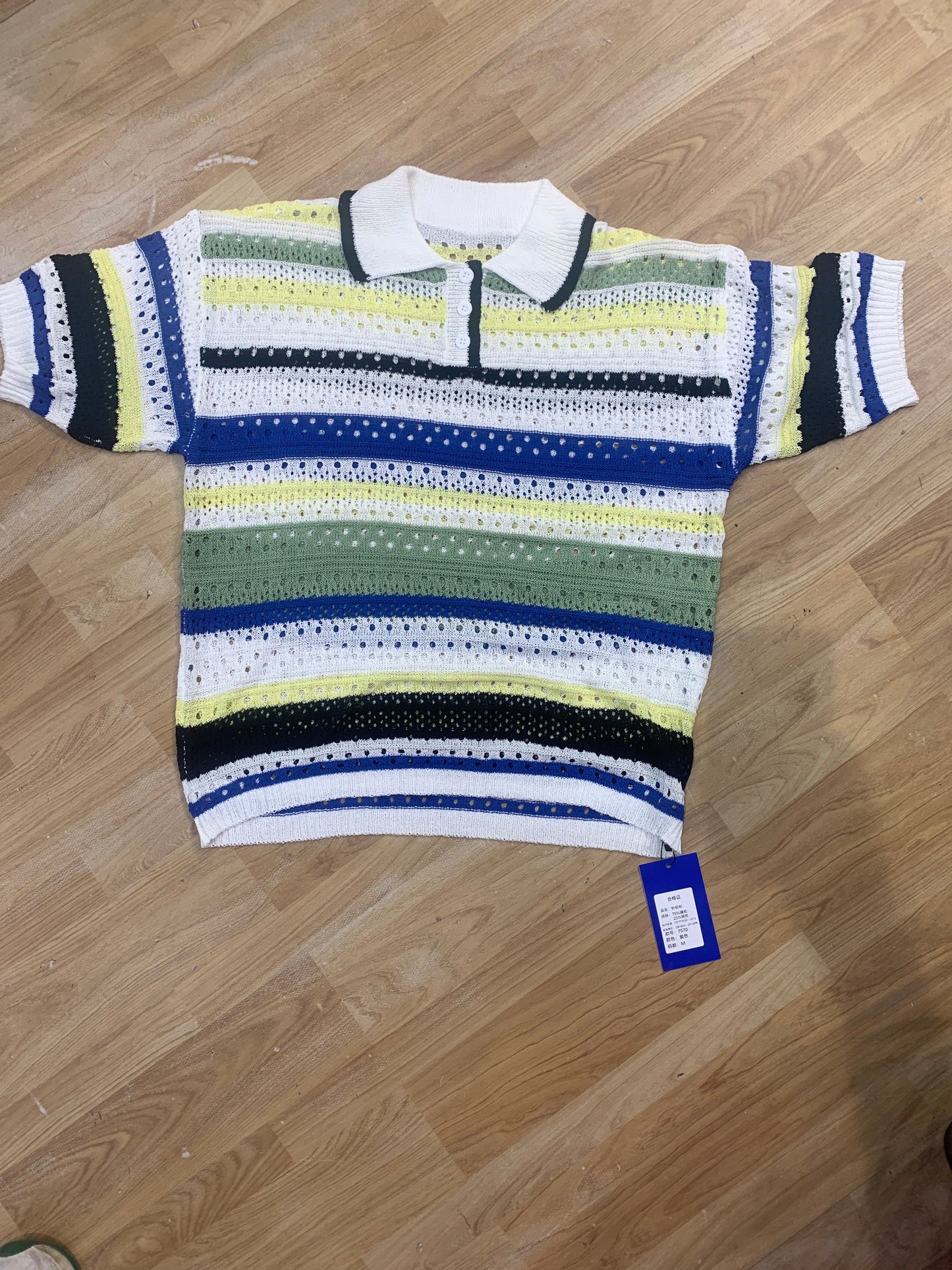 Crochet Tshirt White Yellow Green Colour Half sleeve 7570