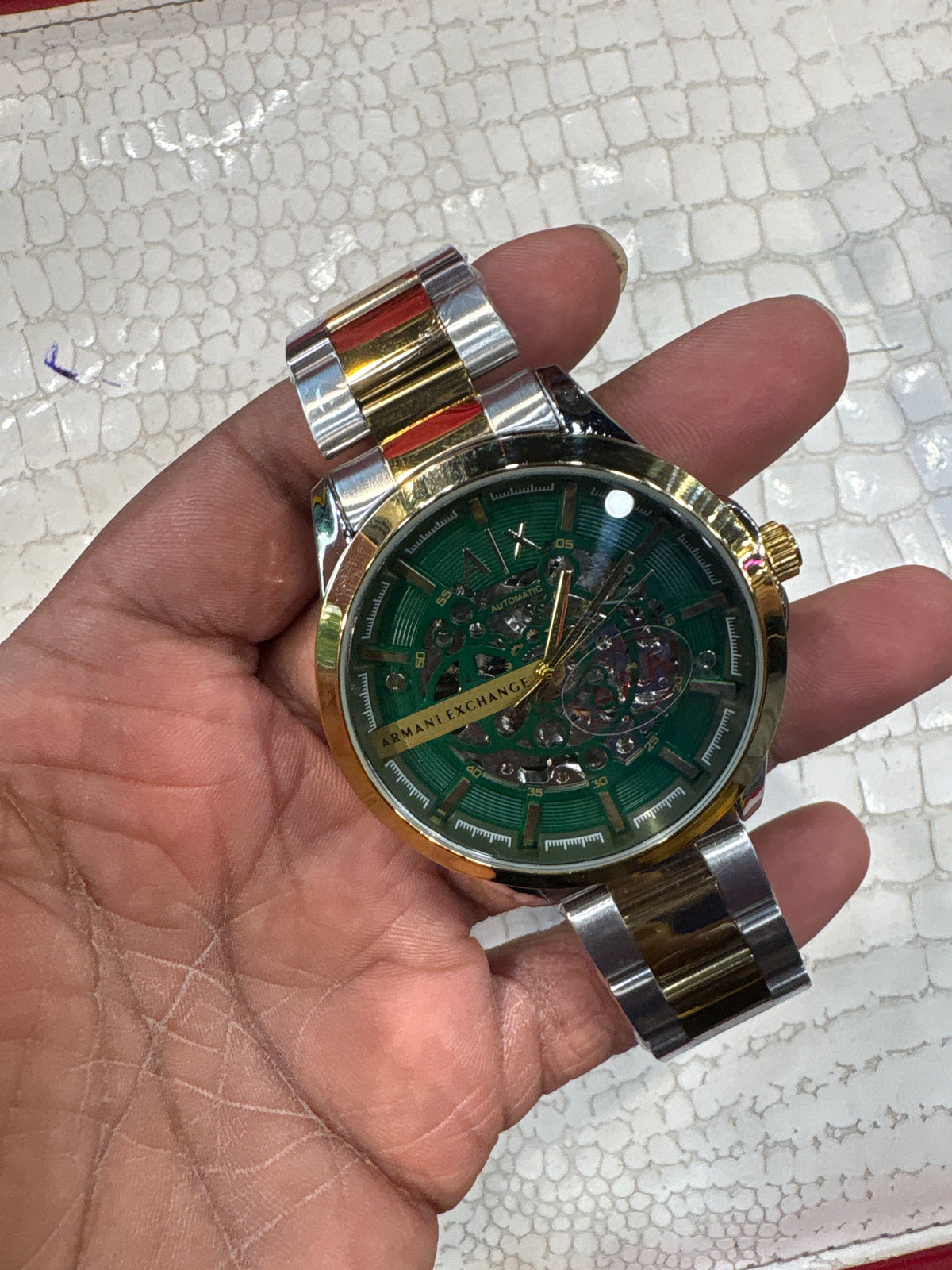 Mra Silver Golden Chain Green Dial Automatic Watch 991126