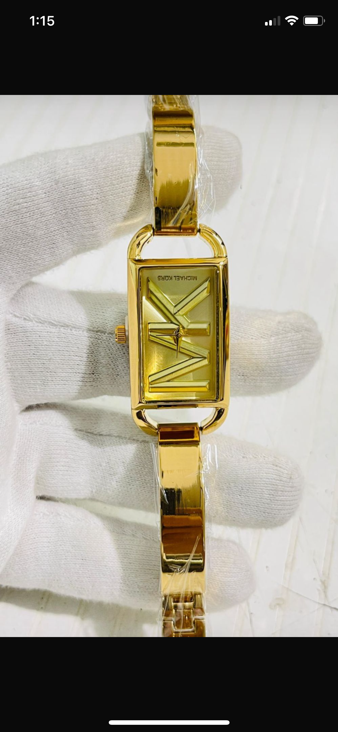Cim Golden Chain Golden Rectangle Dial Ladies Watch 989386