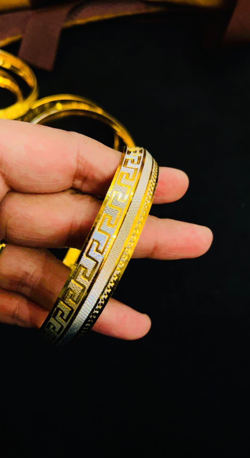 Gold Sliver Colour Premium Quality Unisex Kada 54310