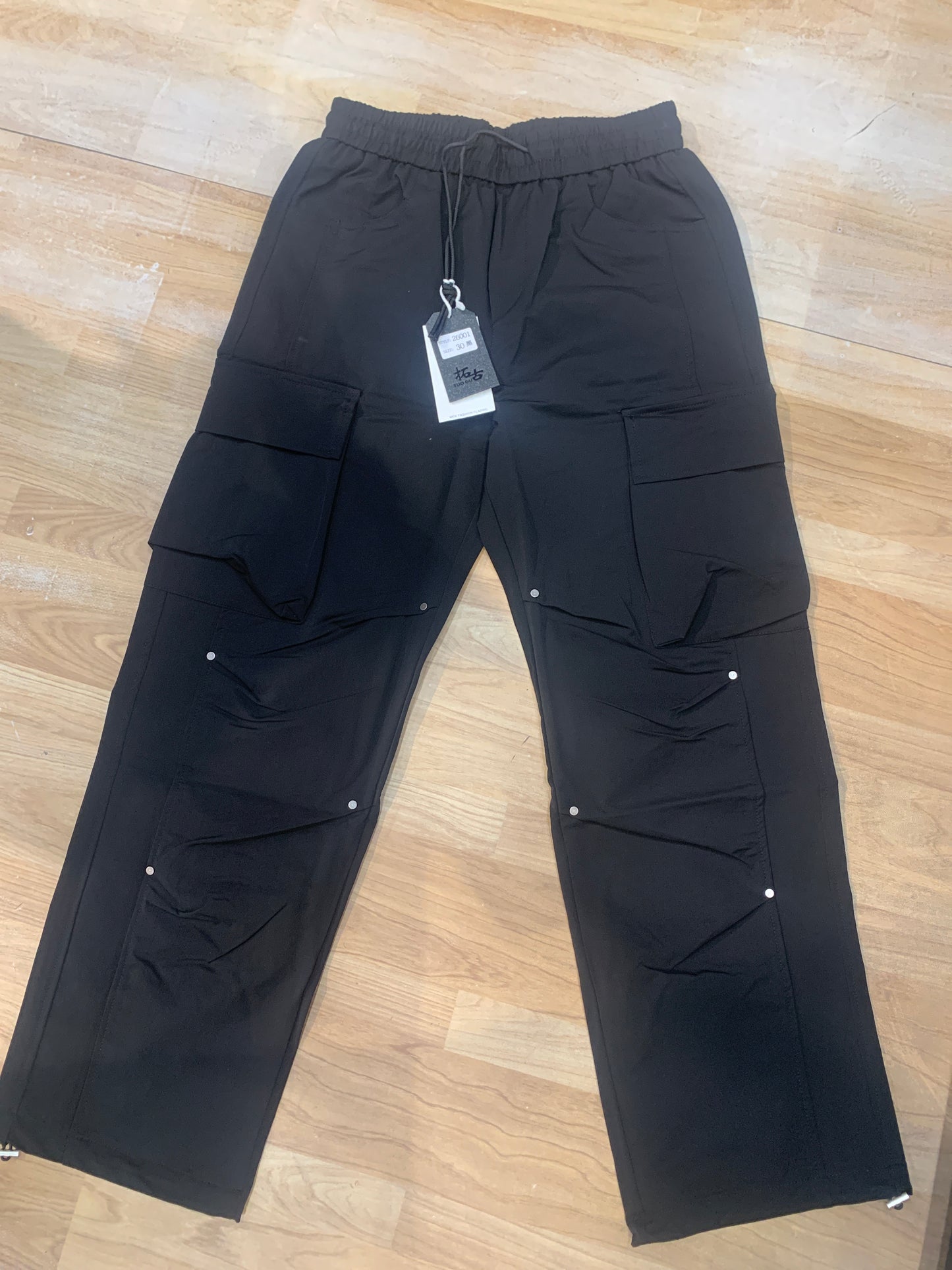 TUO GU Cargo Import Fabric Black Colour Straight Fit 26001