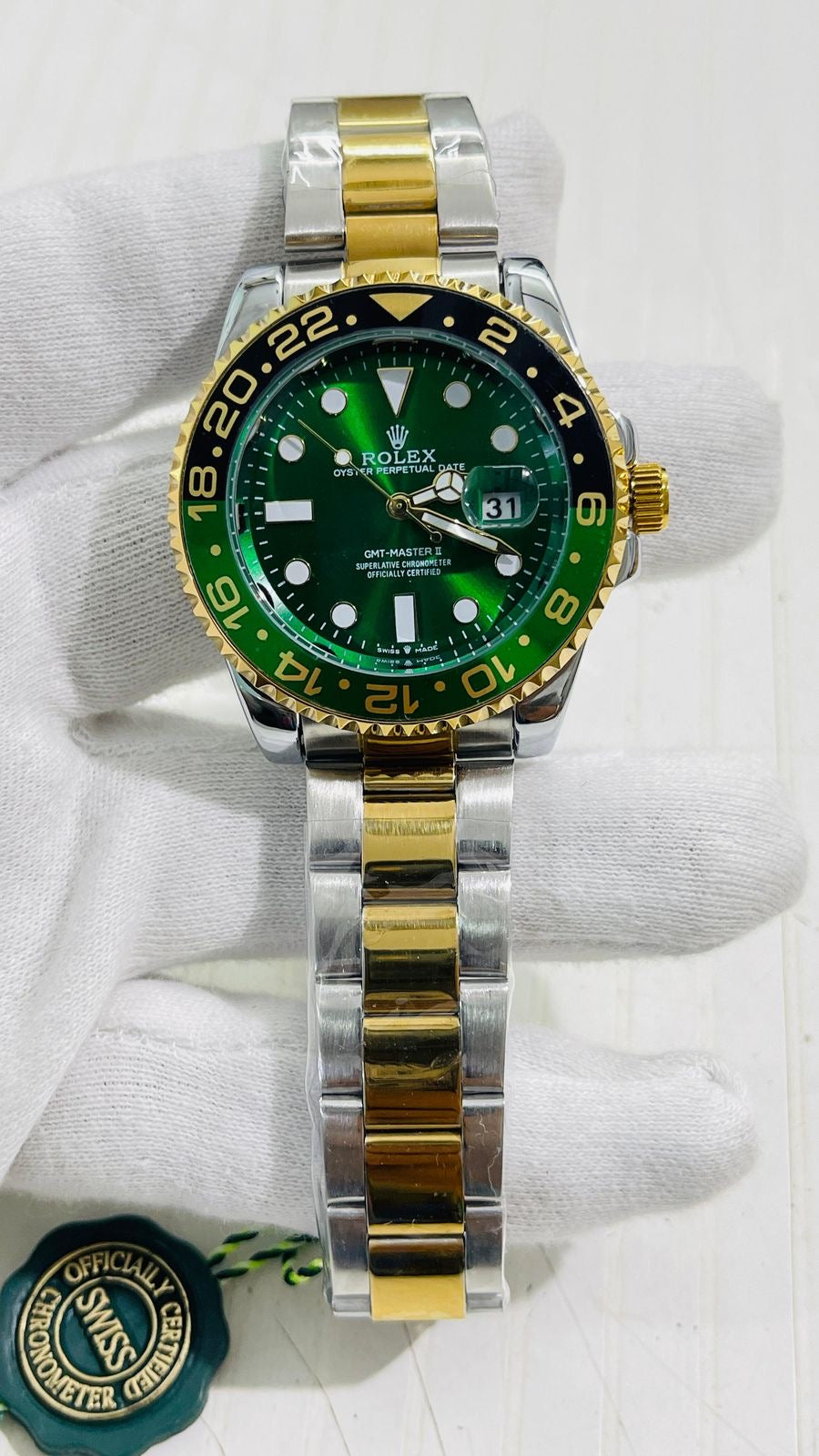 Lor Gold Silver Chain Green Dial Men’s Watch 989085
