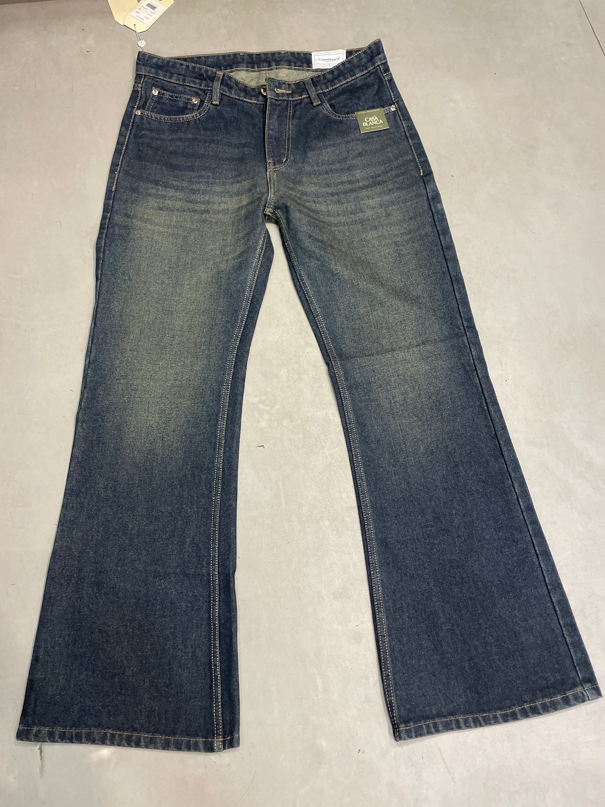 SAC CAS Dark Blue Colour Greenish Shade Premium Quality Bootcut Fit Imported Jeans 14-A