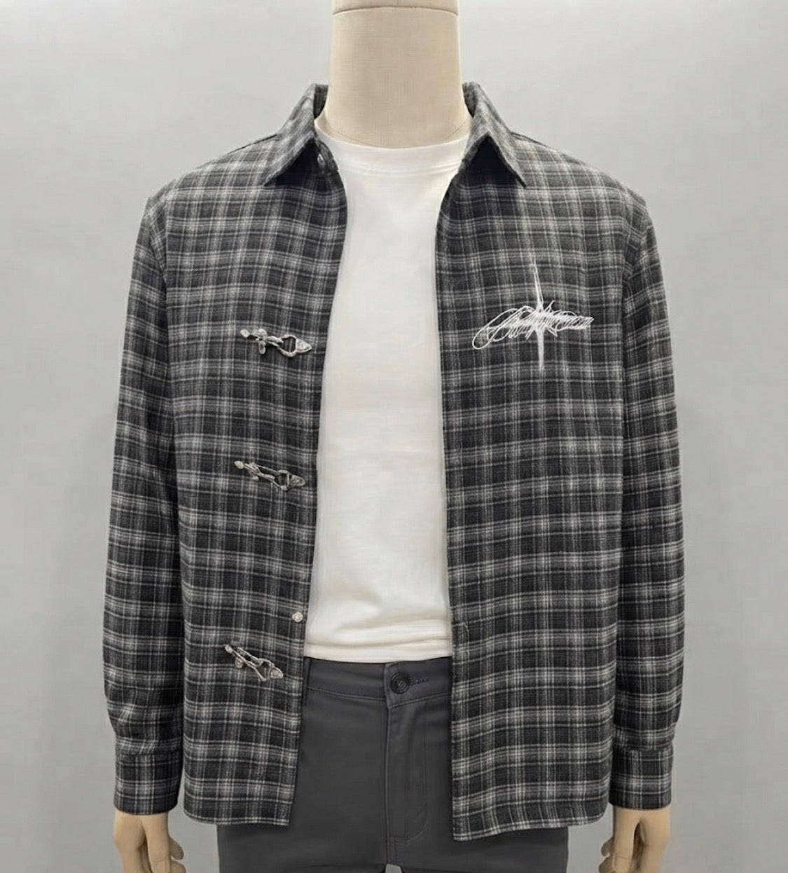 Vogue Desing Black White Check Bipolar Club Embroidery Premium Quality Unisex Shirt 1117-A