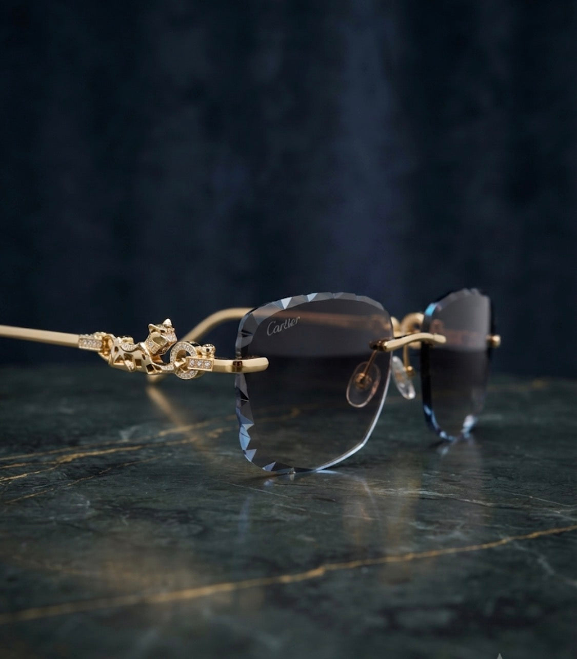 RAC CAR Gold Stick Frameless Black Shade Unisex Sunglass CT985/s 57 18 140