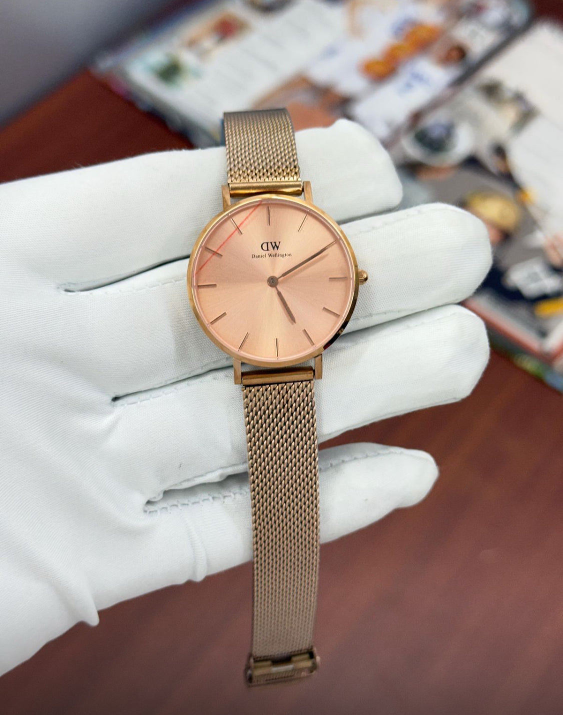 Wd Copper Chain Copper Dial Slim Formal Casual Watch with Original Box Ladies Chain Watch 989457
