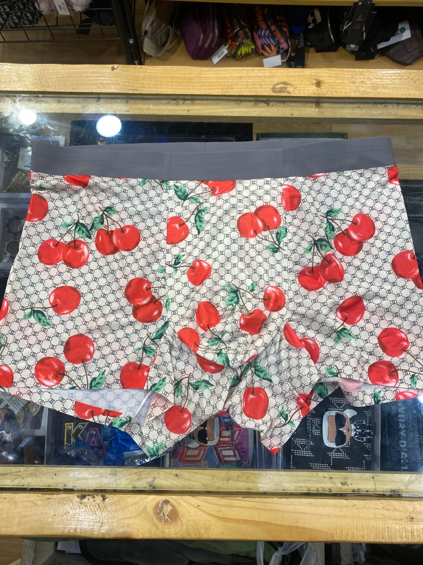 CUG GUC Cream Colour Red Cherry Printed Premium Quality Imported Men’s Trunk 989258