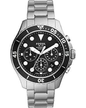 Sof Silver Chain Black Ring Black Dial Chronograph Working Men Watch 901506
