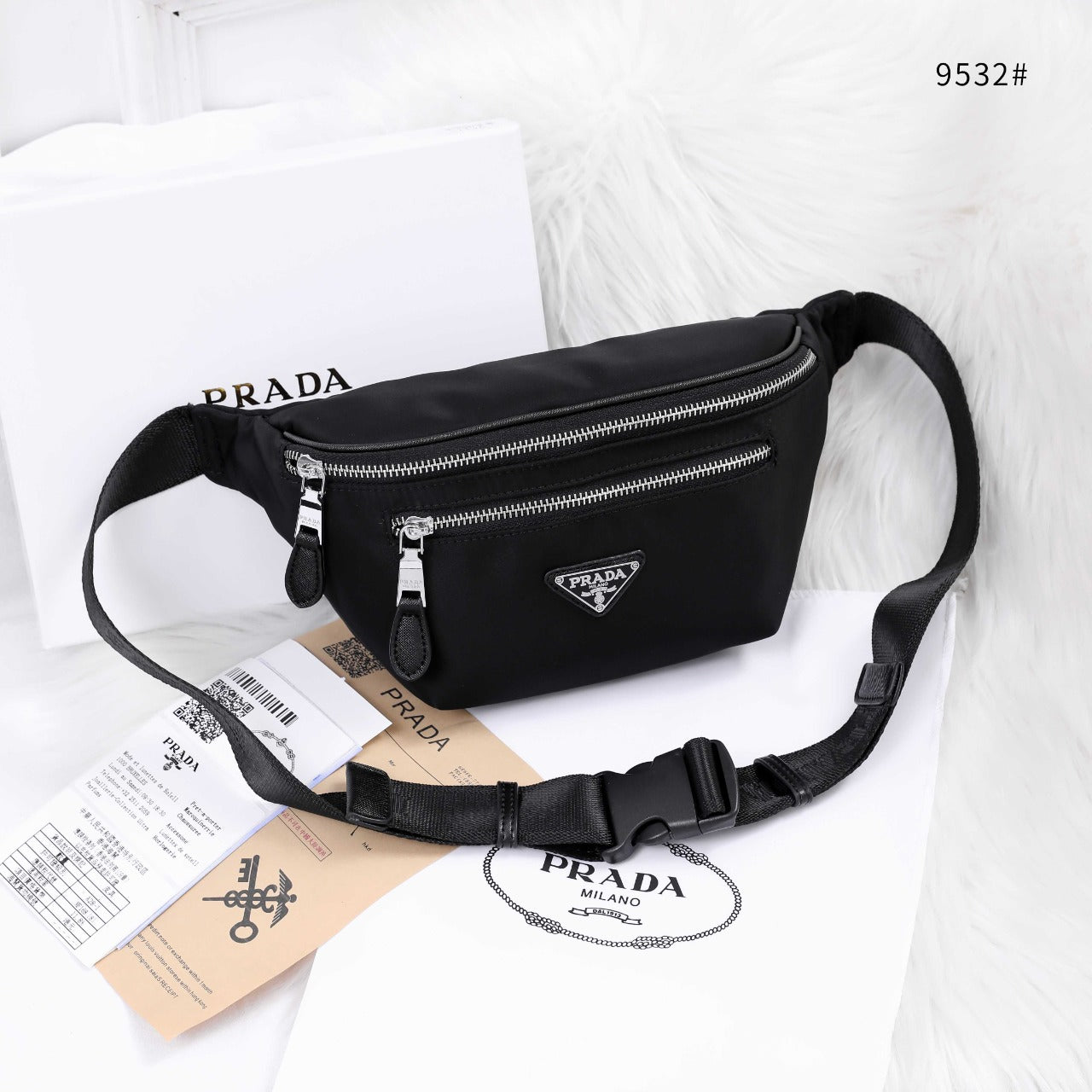 ARP PRA Double Zip Black Colour Unisex Chest Fanny Bag 988847