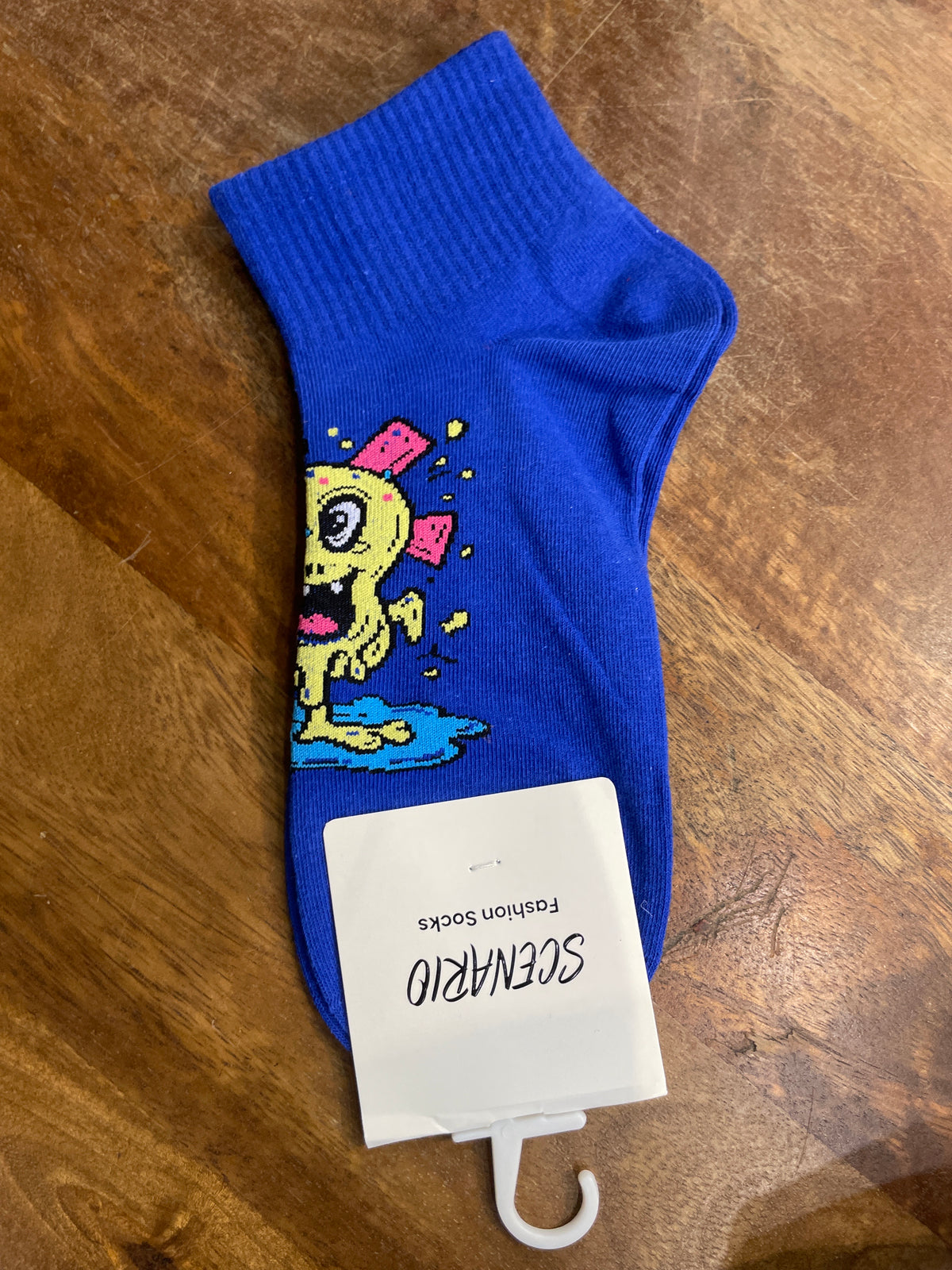 Scenario Blue Colour Cartoon Print Premium Quality Ankle Socks 991296