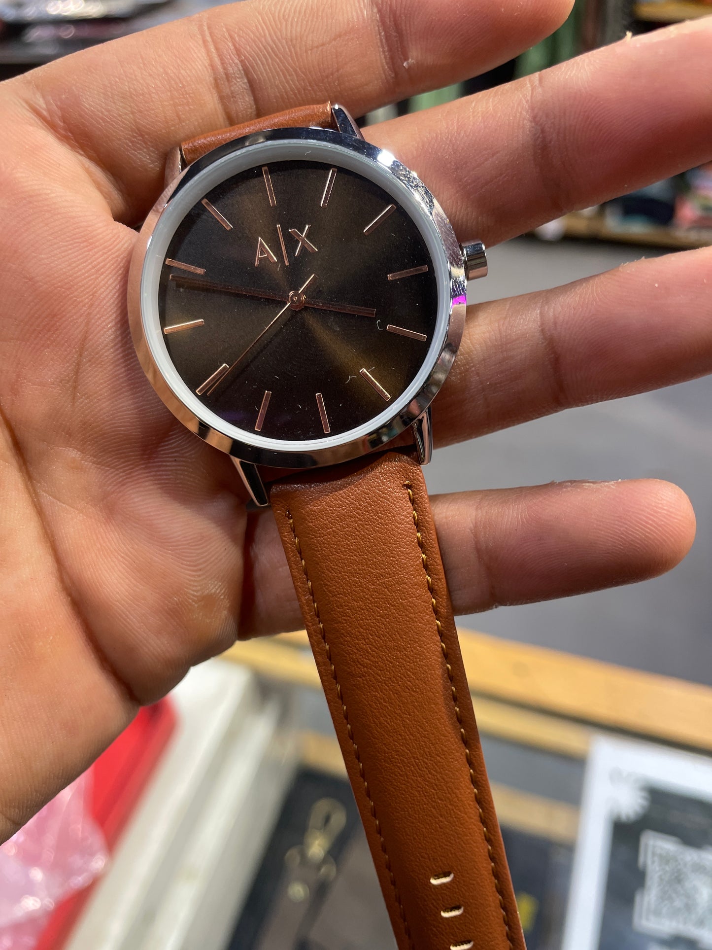 MRA X/A Brown Leather Strap With Silver Slim Dial Mens Premium Watch 990519