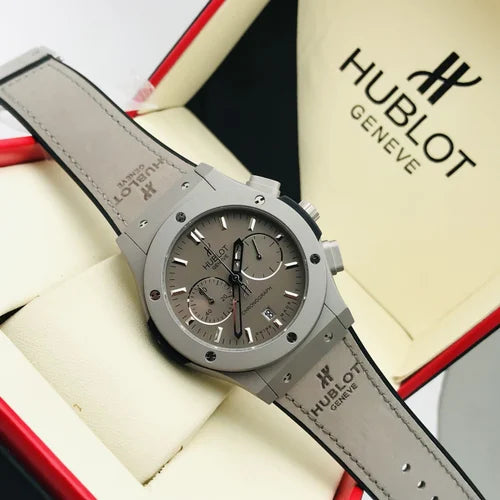 BUH HUB Grey Strap Silver Ring Grey Dial Men’s Watch 991401