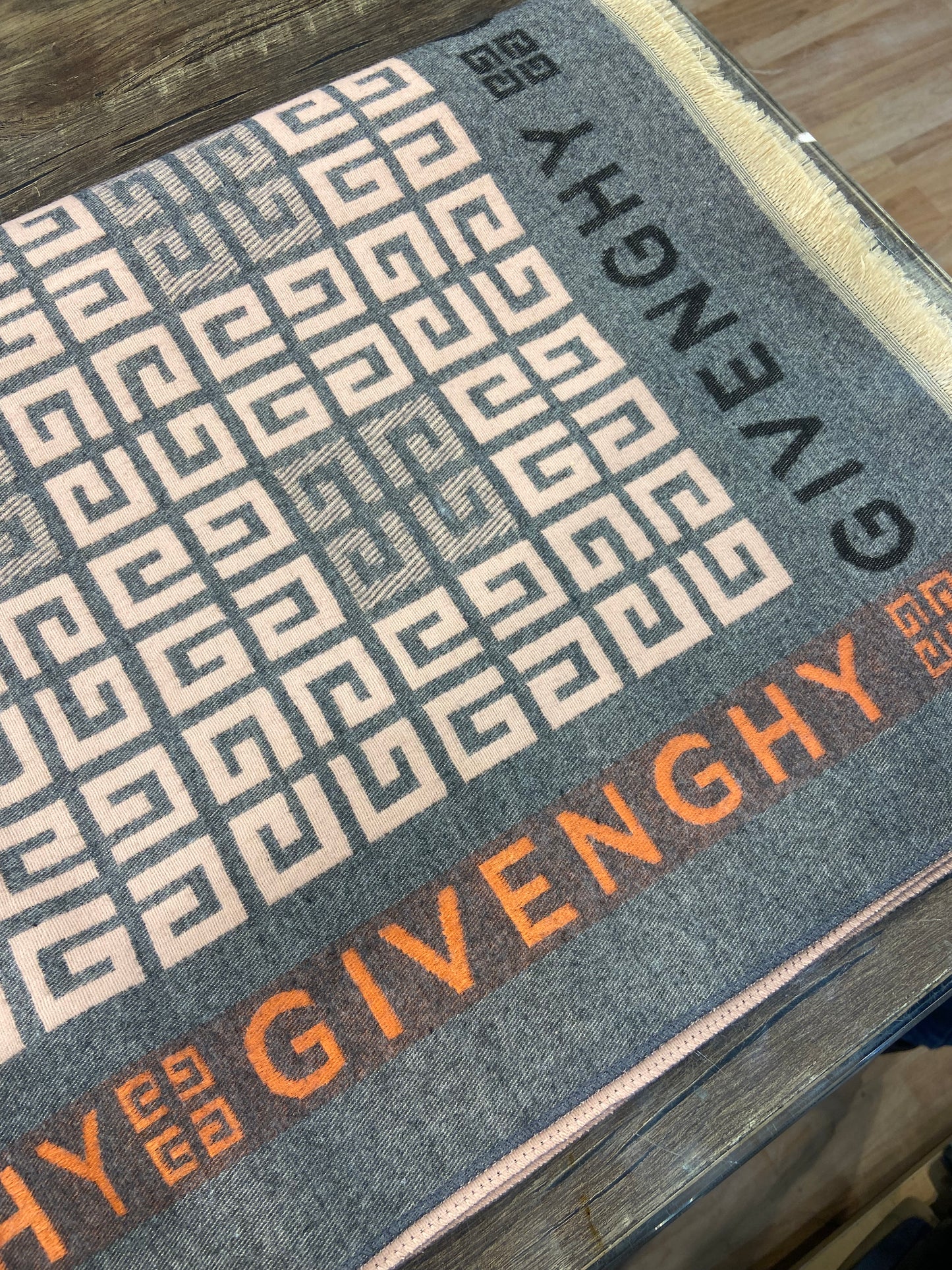 Vig Giv Grey Colour Pink G Print Unisex Muffler 12347