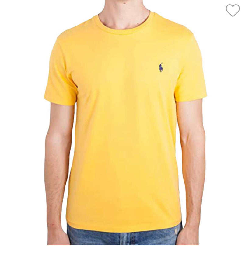 LOP Yellow Color Plain Single Logo Premium Quality Tshirt 88802