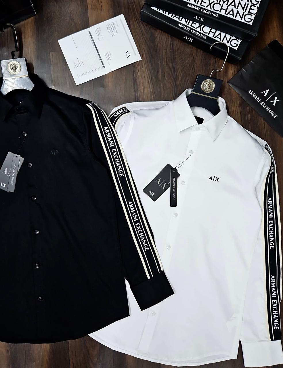 Aix Mra Arm Black Shirt Name Stripe Full Sleeve Shirt 989341
