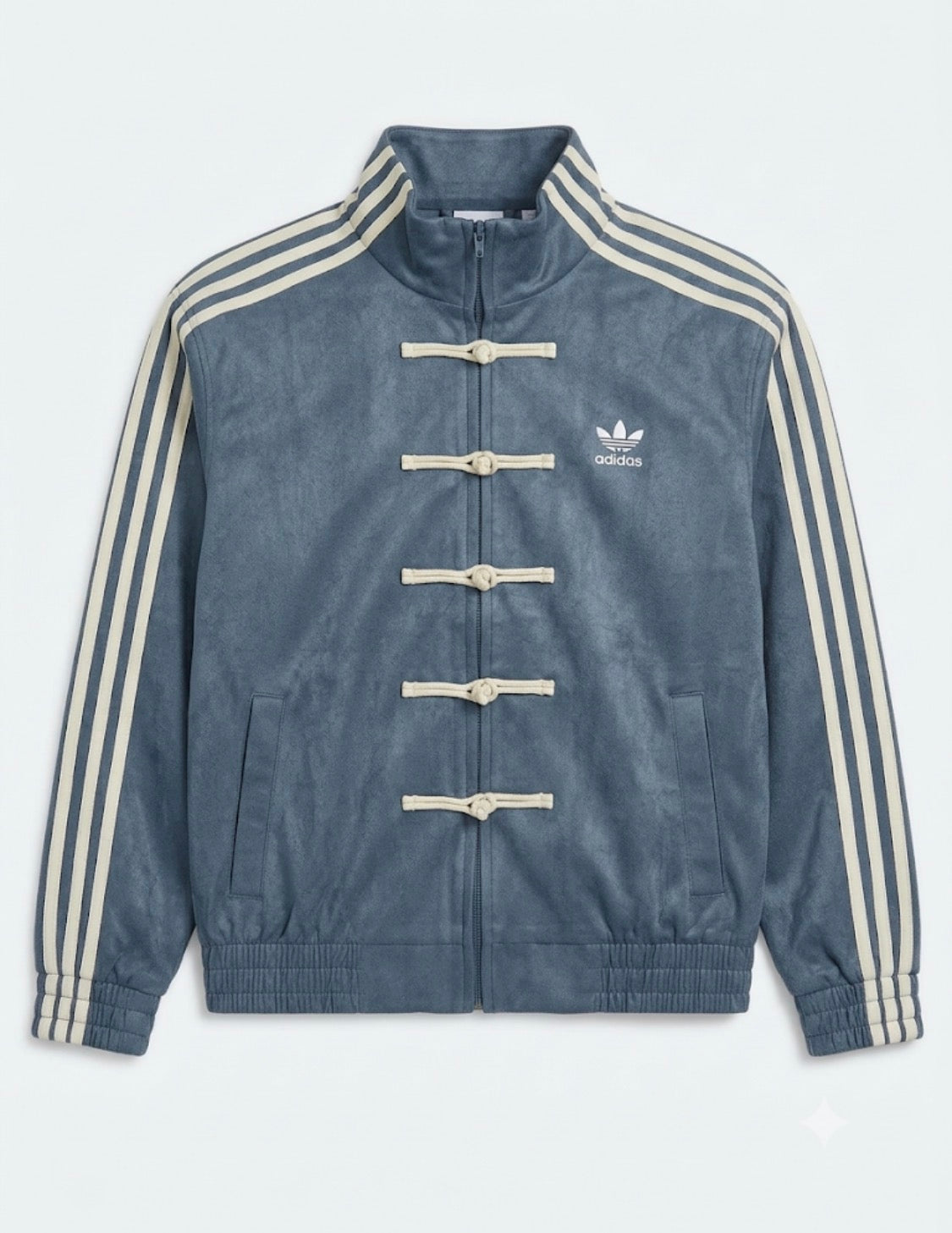 IDA ADI Blue Colour Embroidery Cream Strap Premium Quality Unisex Jacket 9928-A