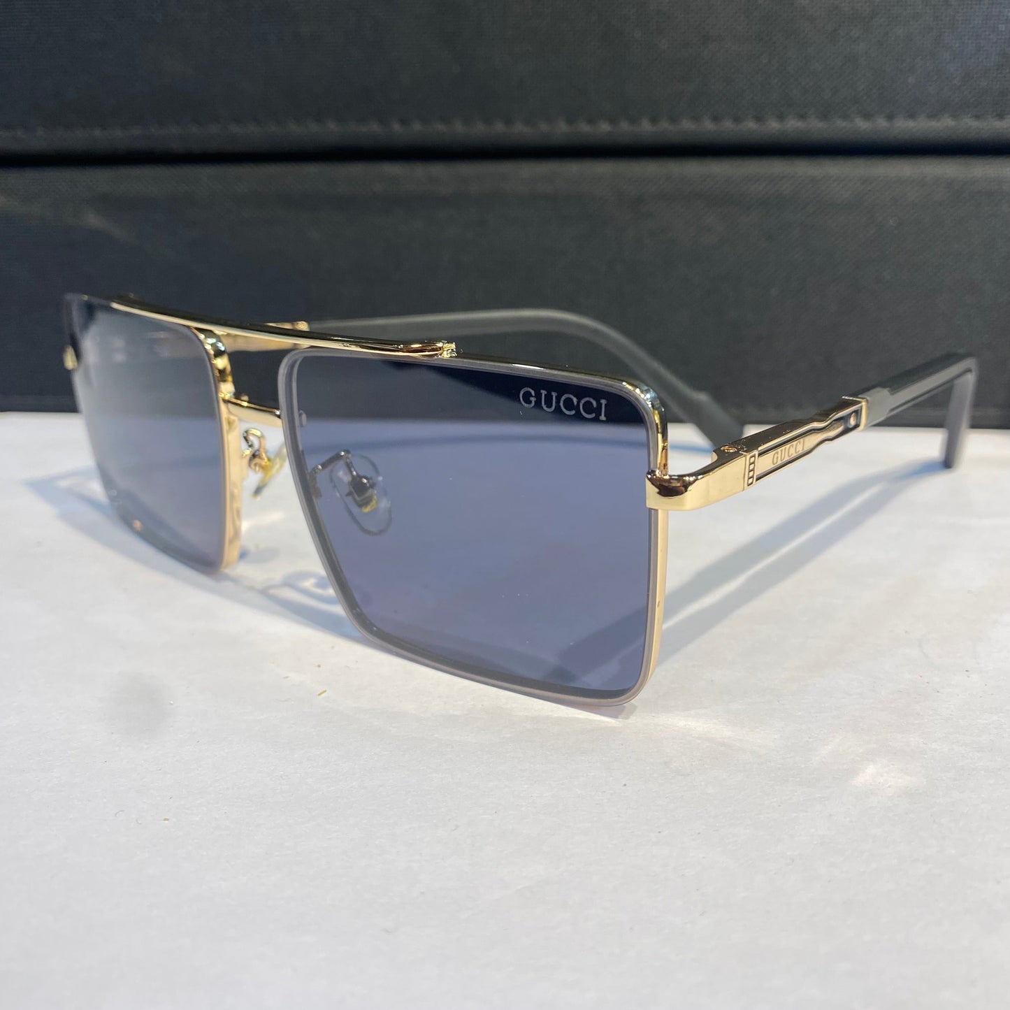 Cug Gold Frame Black Shade Unisex Sunglass 23224 59 15 142