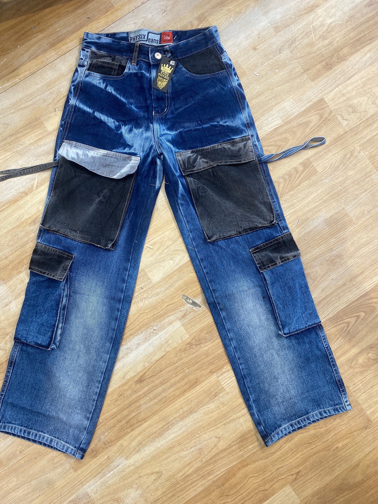 PHYSIX Jeans Blue Colour 6 Pocket Dark Grey Straight Fit H9017