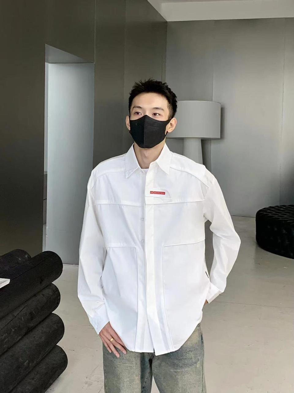 LAB White Colour With Back Print Full Sleeve Premium Quality Shirt 63654