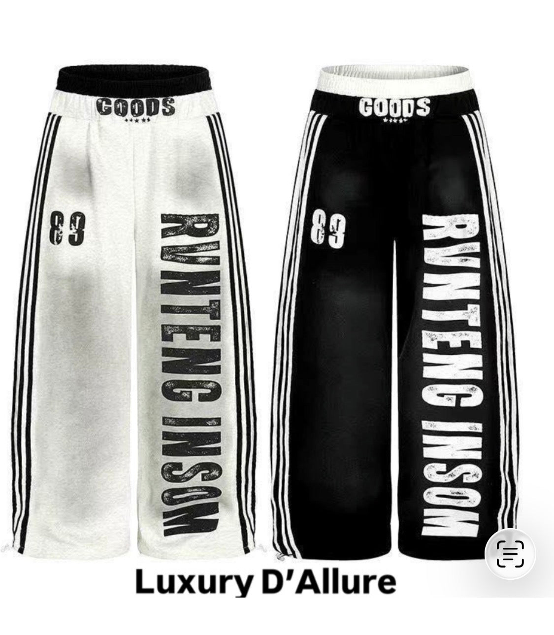 GOOD Grey Colour Black Strip RVNTENG INOSM Print Premium Quality Imported Baggy Fit Lower B3143