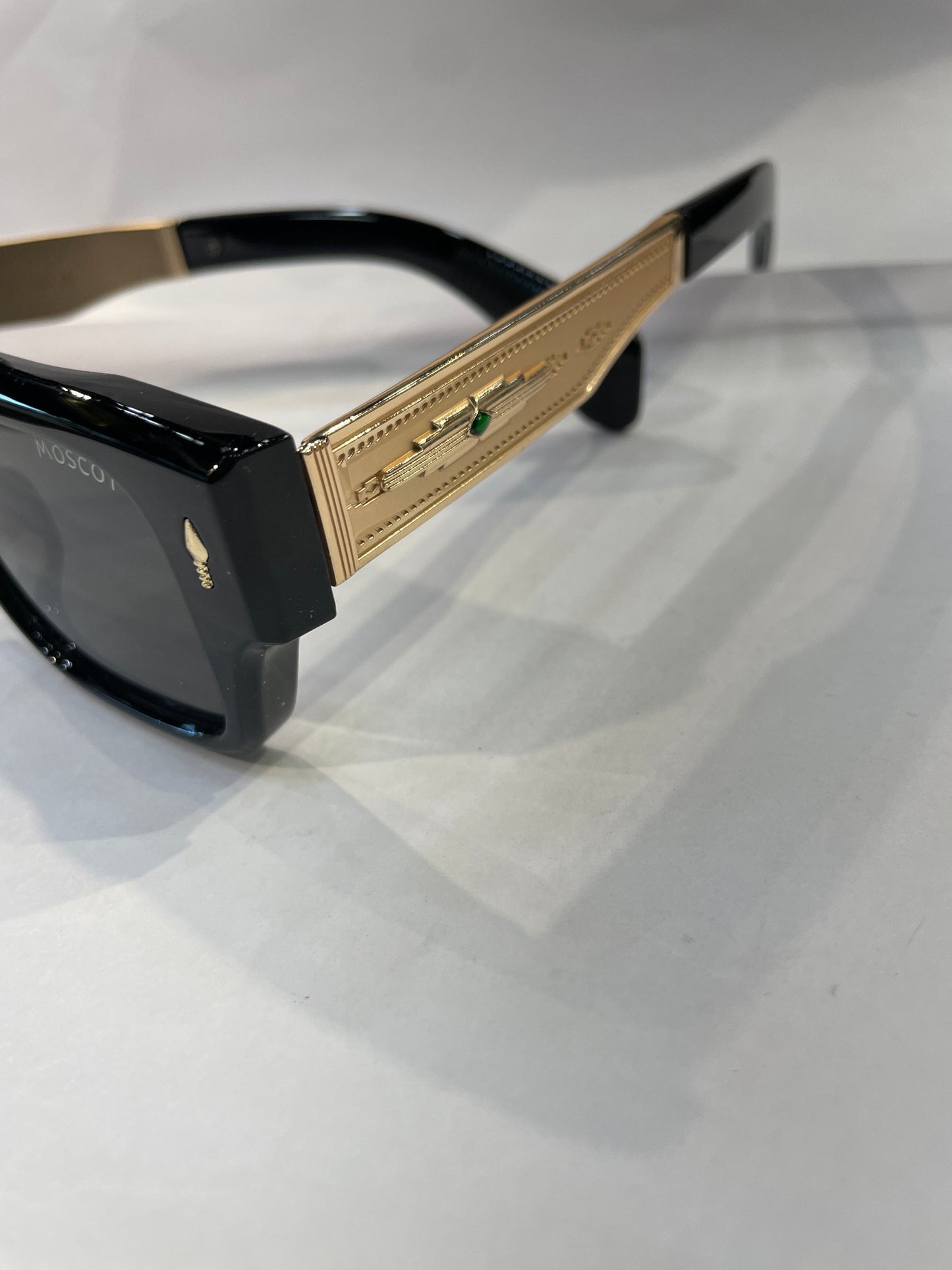 SOM Black Golden Frame Black Shade Unisex Sunglasses ZS98355 52 17 143
